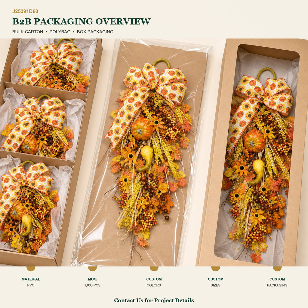 J25391D60 image 4 - Autumn Harvest Door Swag