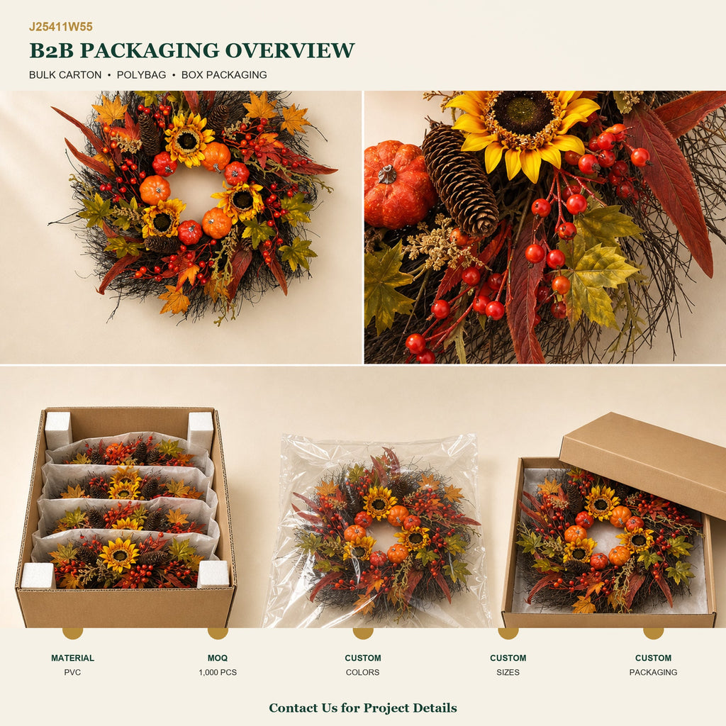 J25411W55 image 4 - Autumn Harvest Wreath