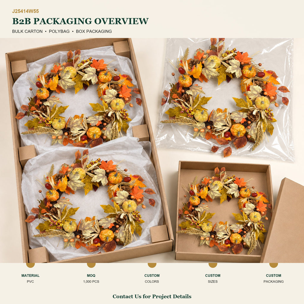 J25414W55 image 4 - Autumn Harvest Wreath
