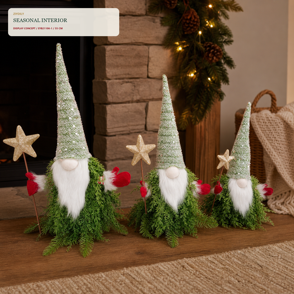 EYB21106 Christmas gnome fireplace and hearth application