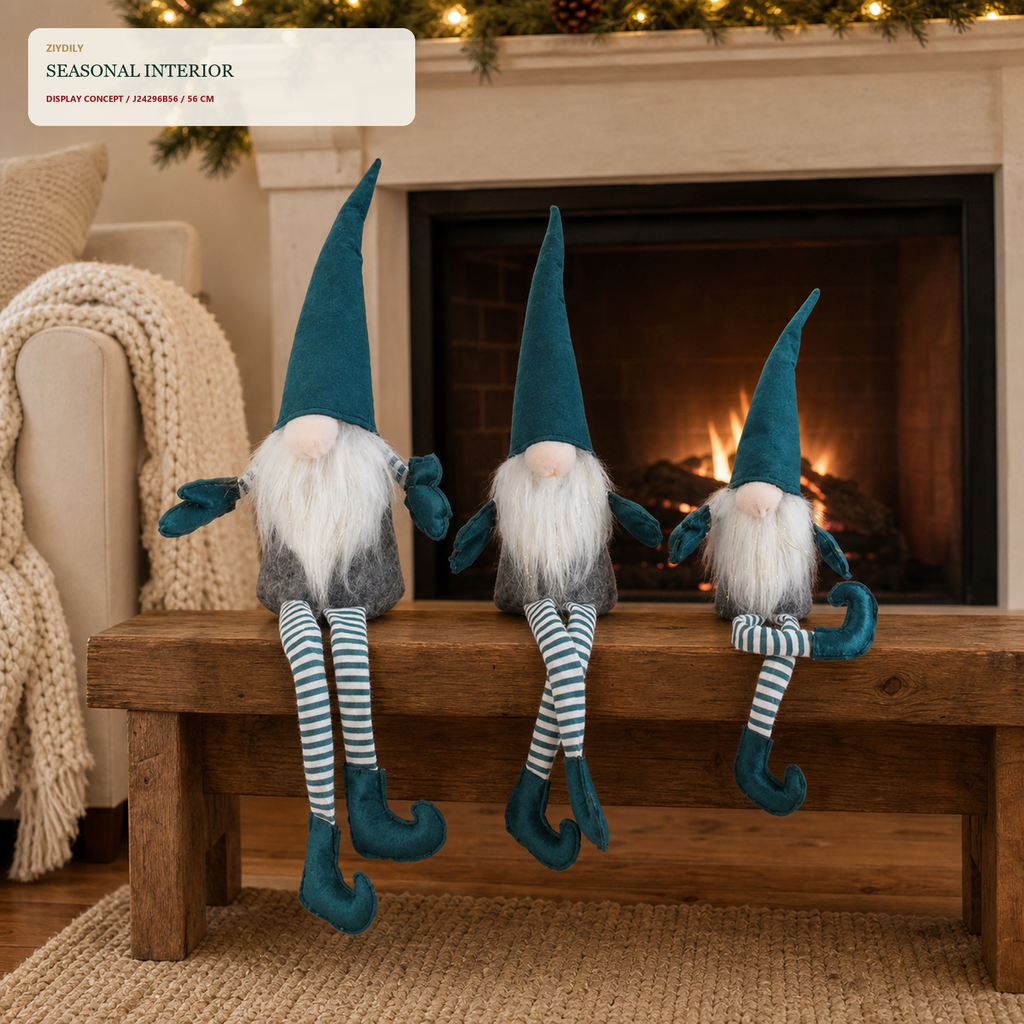 J24296B Christmas gnome fireplace and hearth application