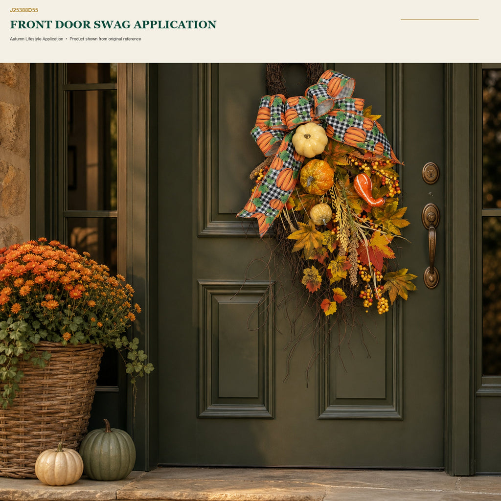 J25388D55 image 5 - Autumn Harvest Door Swag