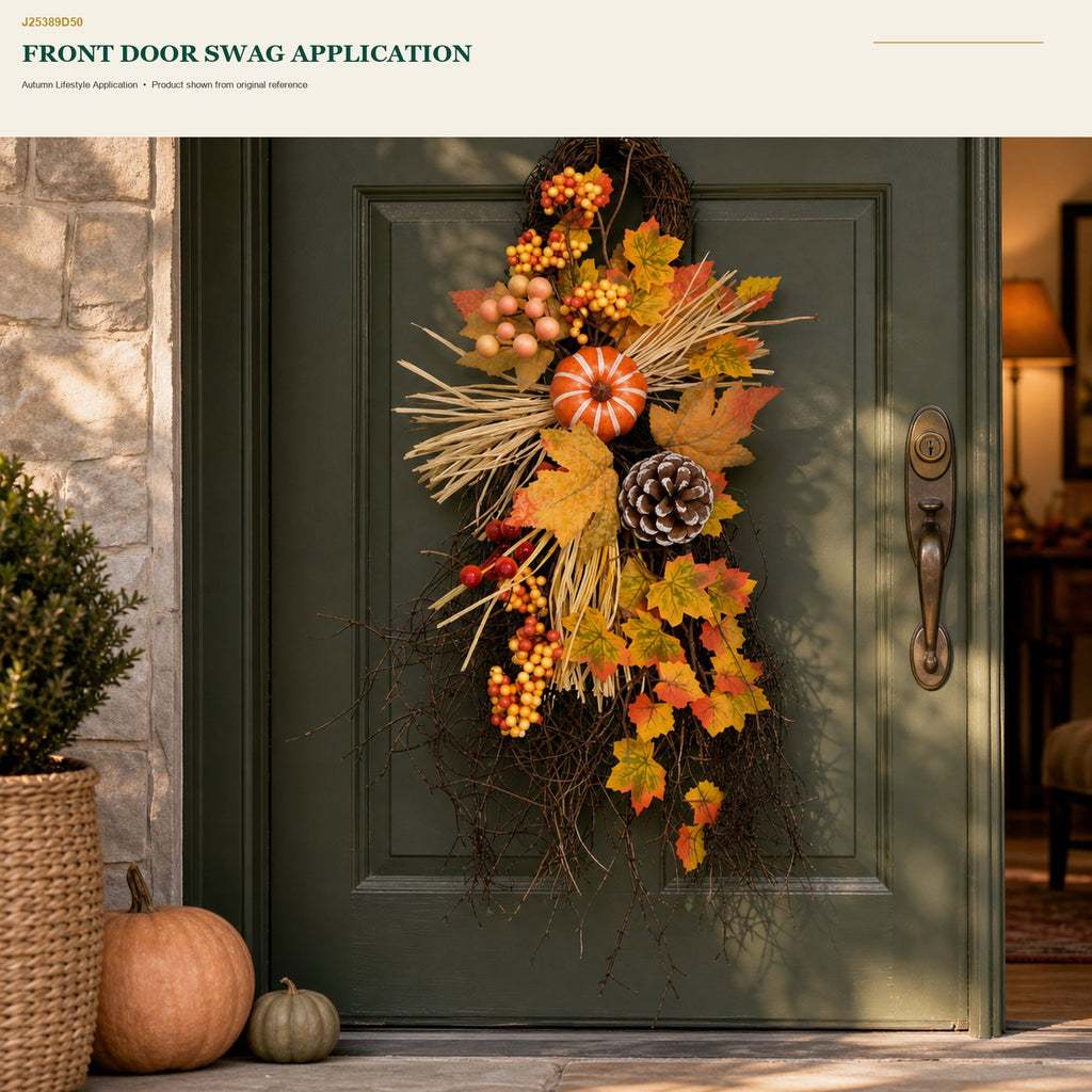 J25389D50 image 5 - Autumn Harvest Door Swag