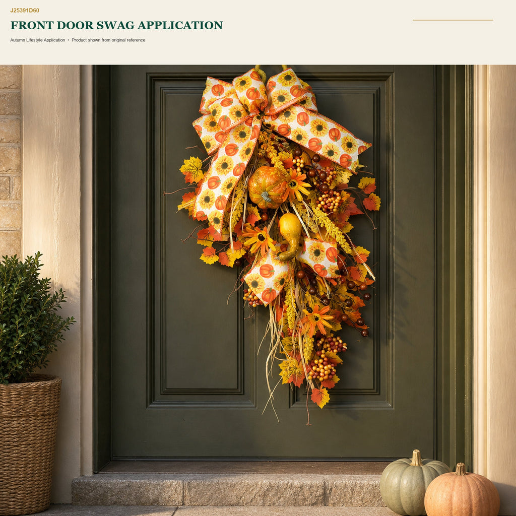 J25391D60 image 5 - Autumn Harvest Door Swag
