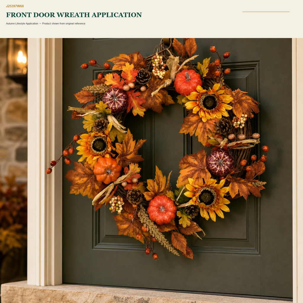 J25397W60 image 5 - Autumn Harvest Wreath