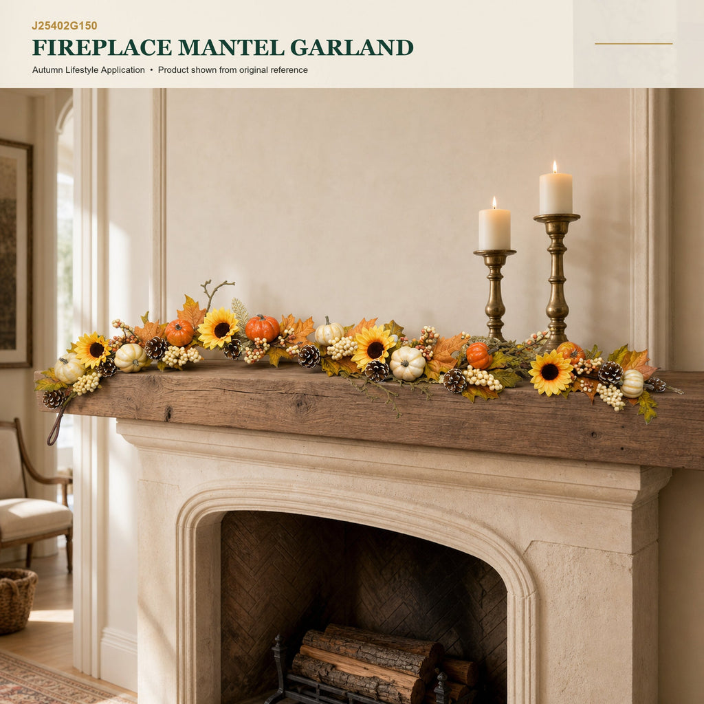 J25402G150 image 5 - Autumn Harvest Garland