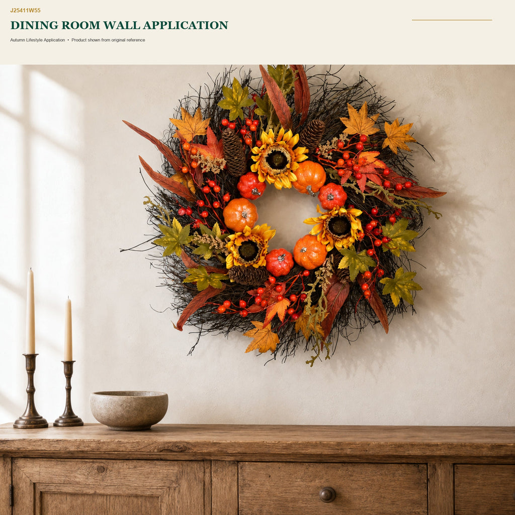 J25411W55 image 5 - Autumn Harvest Wreath