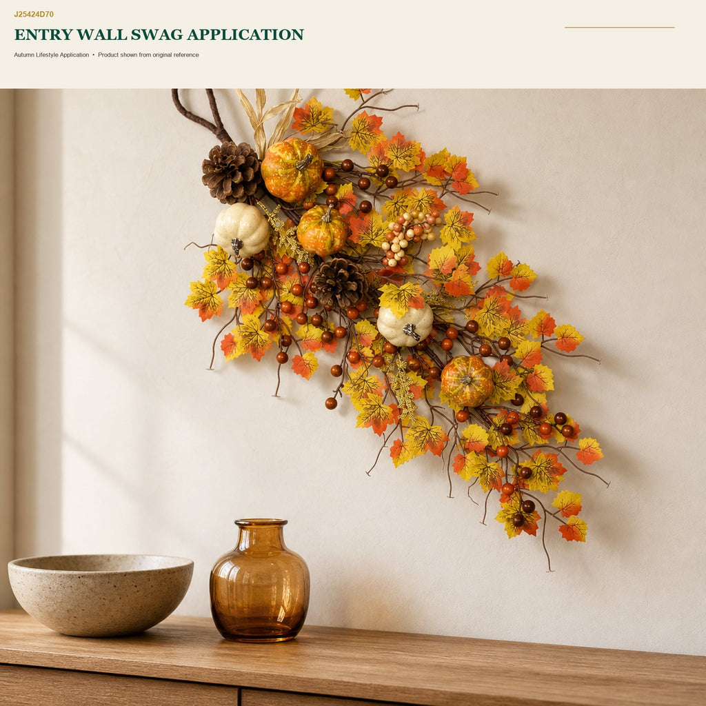 J25424D70 image 5 - Autumn Harvest Door Swag