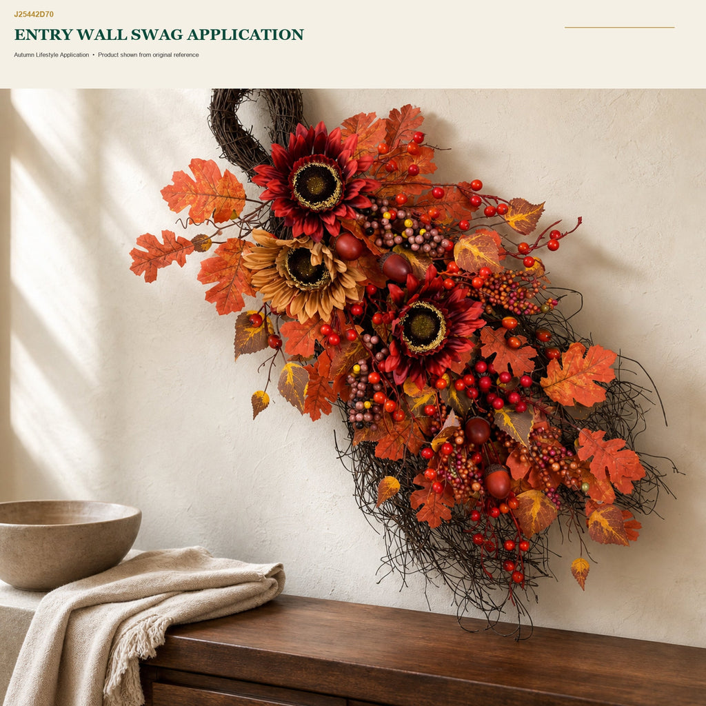 J25442D70 image 5 - Autumn Harvest Door Swag