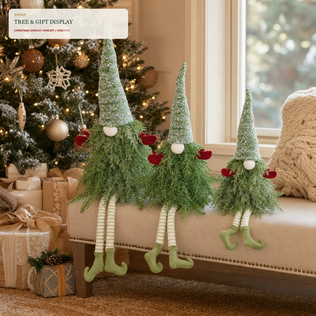 EYB21111 Christmas gnome seasonal tree display