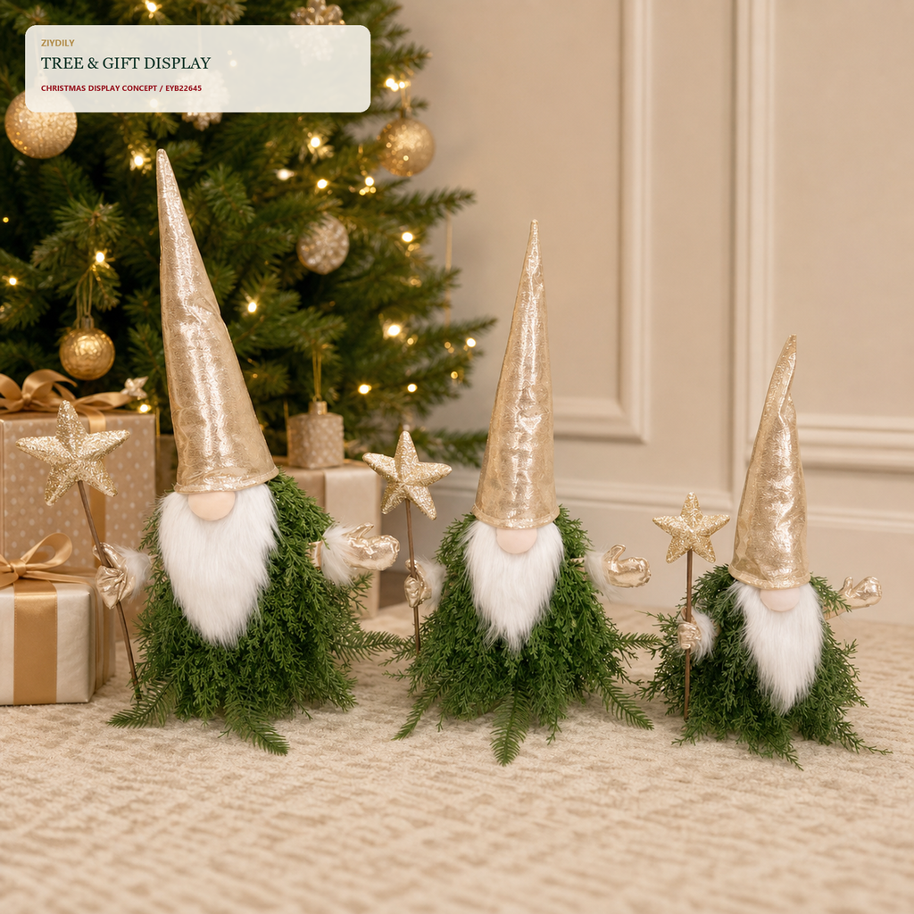 EYB22645 Christmas gnome seasonal tree display