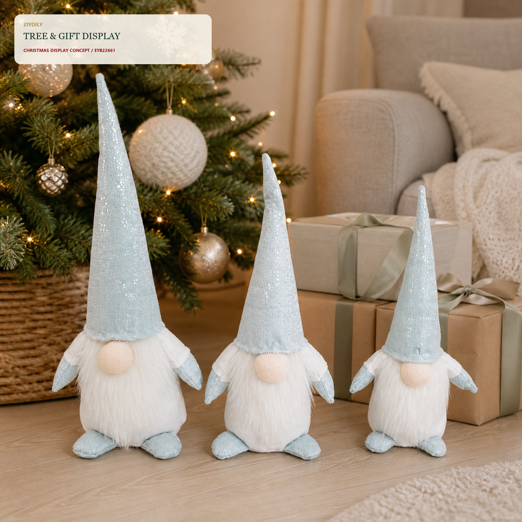 EYB22661 Christmas gnome seasonal tree display