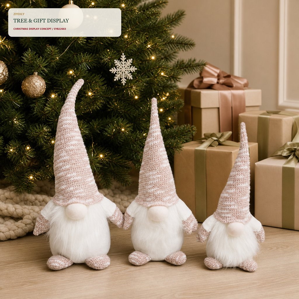 EYB22663 Christmas gnome seasonal tree display