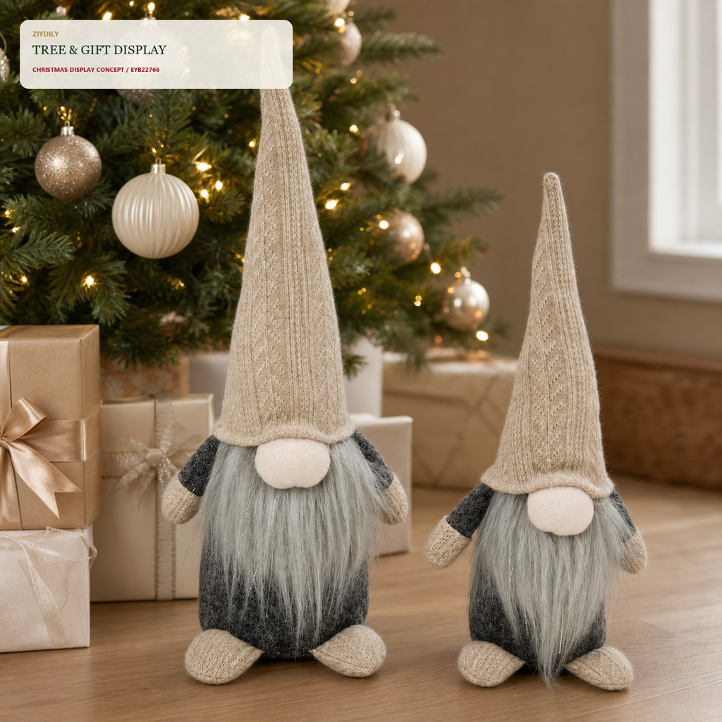 EYB22766 Christmas gnome seasonal tree display