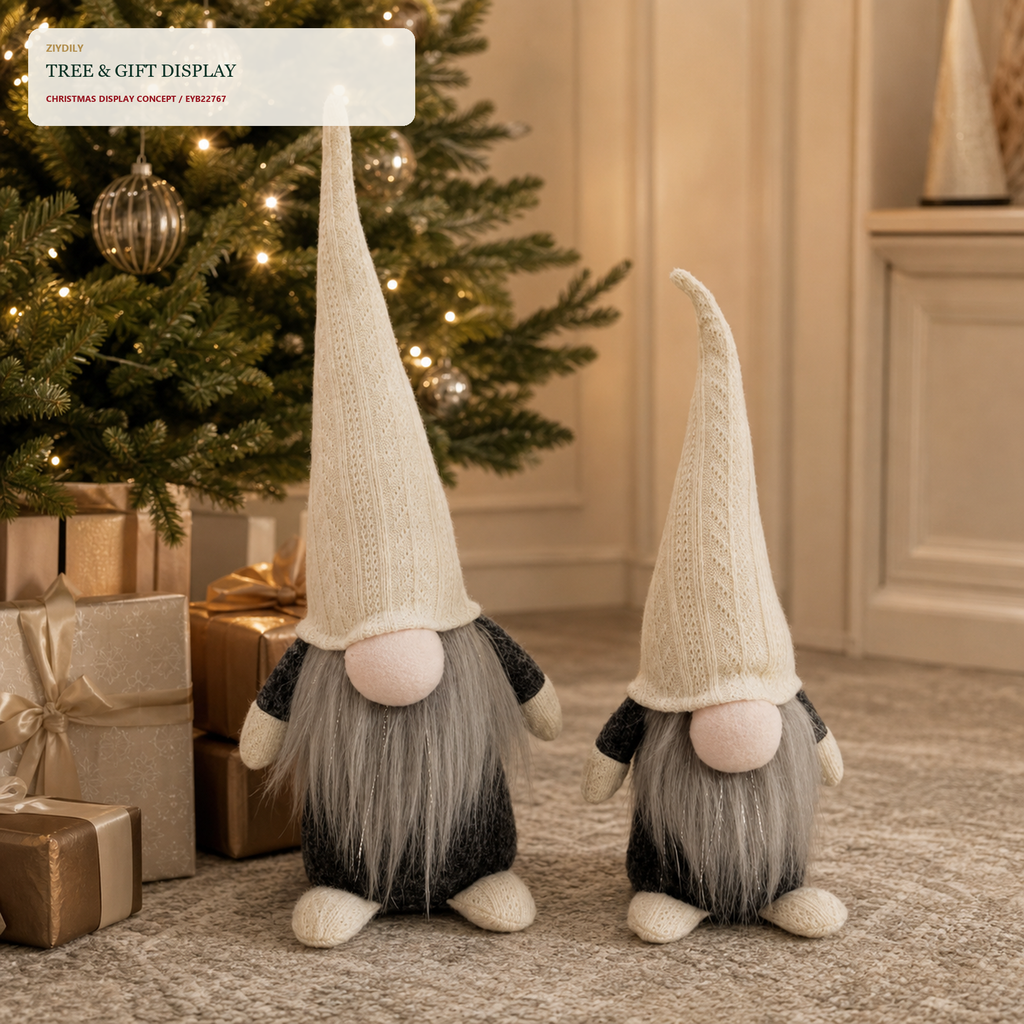 EYB22767 Christmas gnome seasonal tree display