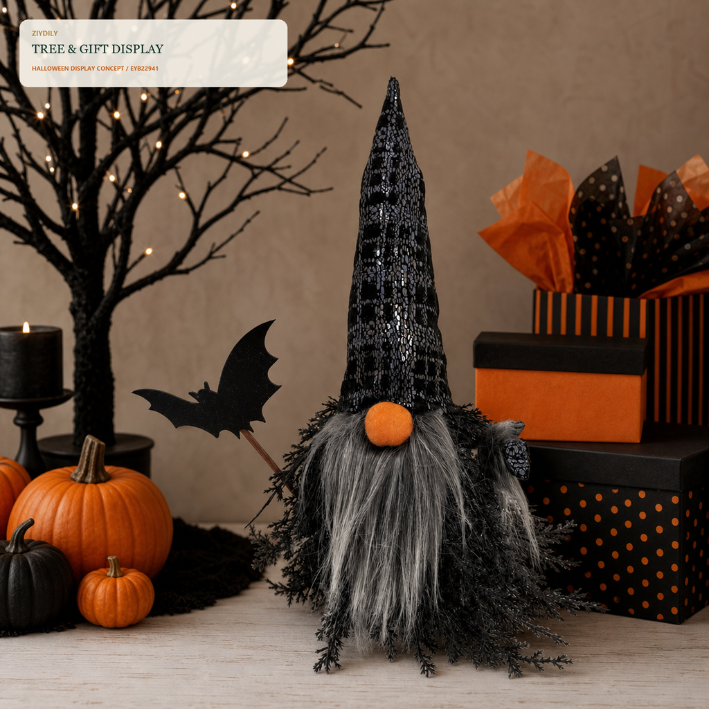 EYB22941 Halloween gnome seasonal tree display