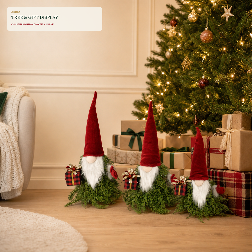 J24295C Christmas gnome seasonal tree display