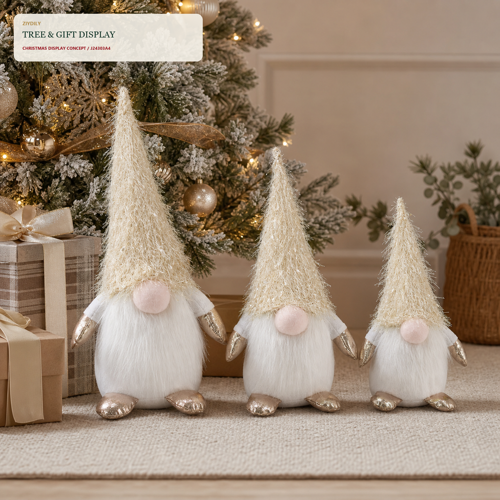 J24303A4 Christmas gnome seasonal tree display