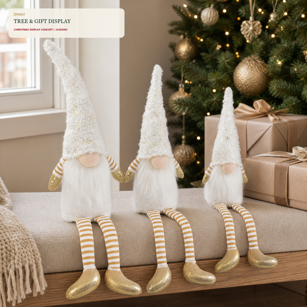J24303B1 Christmas gnome seasonal tree display