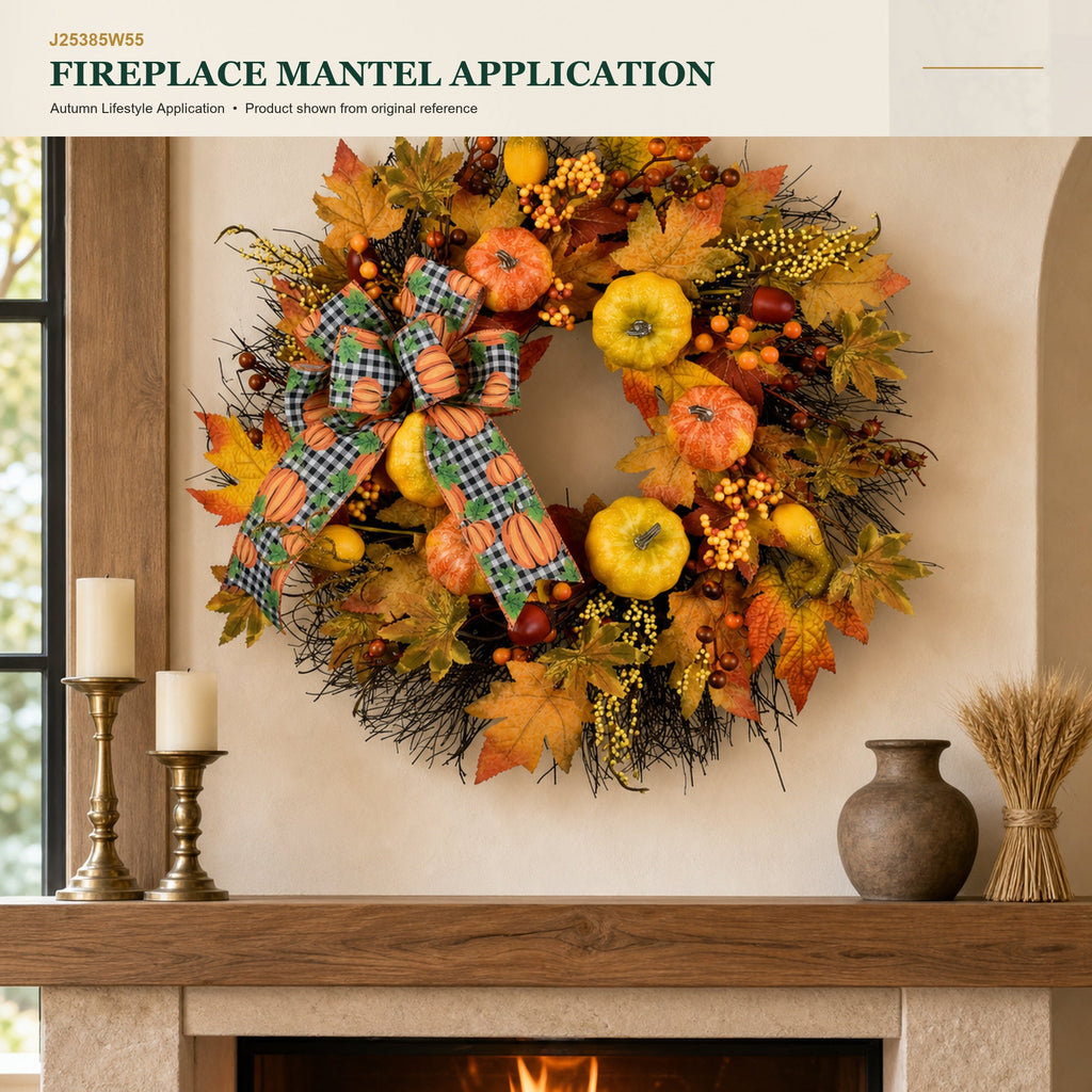 J25385W55 image 6 - Autumn Harvest Wreath