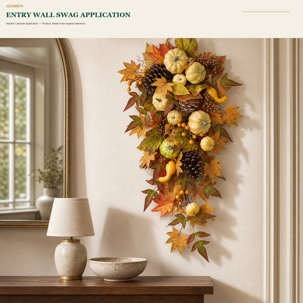 J25386D70 image 6 - Autumn Harvest Door Swag