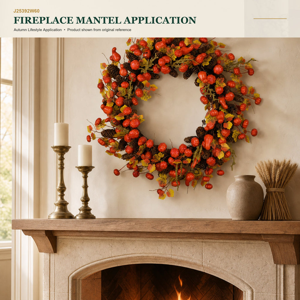 J25392W60 image 6 - Autumn Harvest Wreath