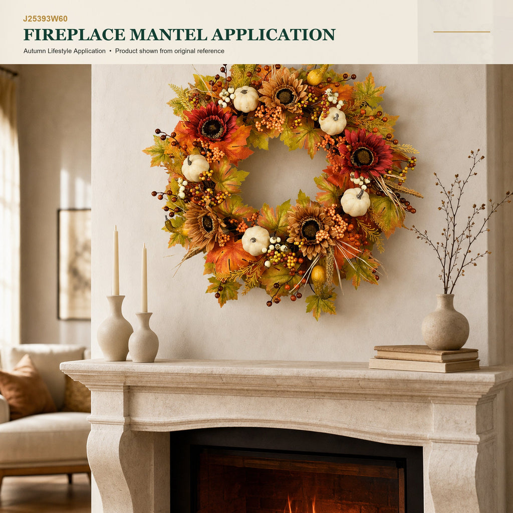 J25393W60 image 6 - Autumn Harvest Wreath