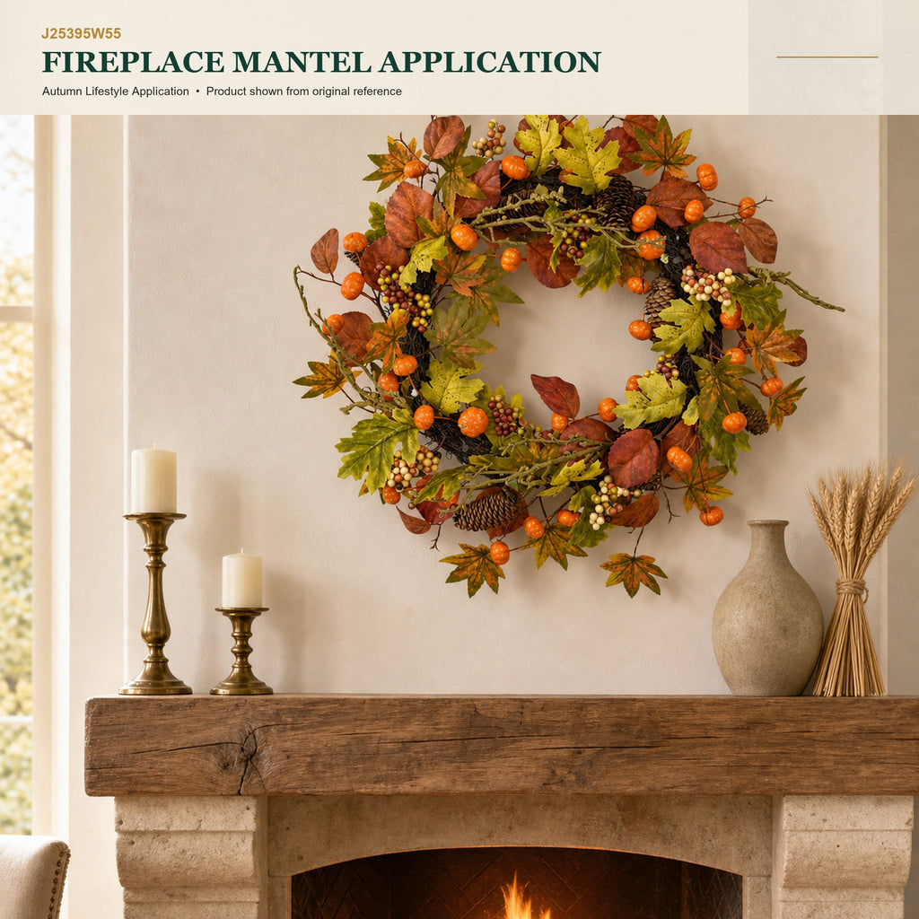 J25395W55 image 6 - Autumn Harvest Wreath