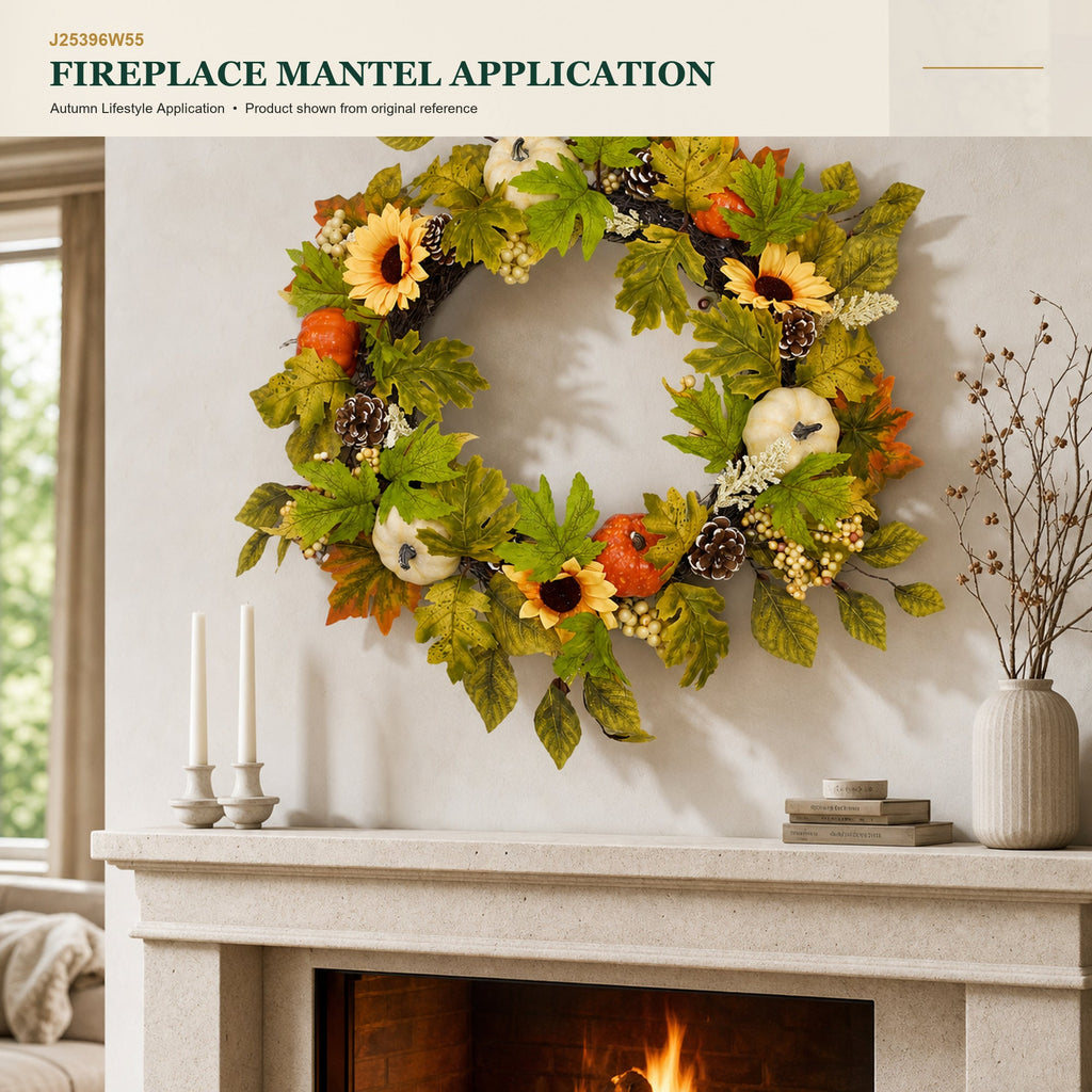 J25396W55 image 6 - Autumn Harvest Wreath