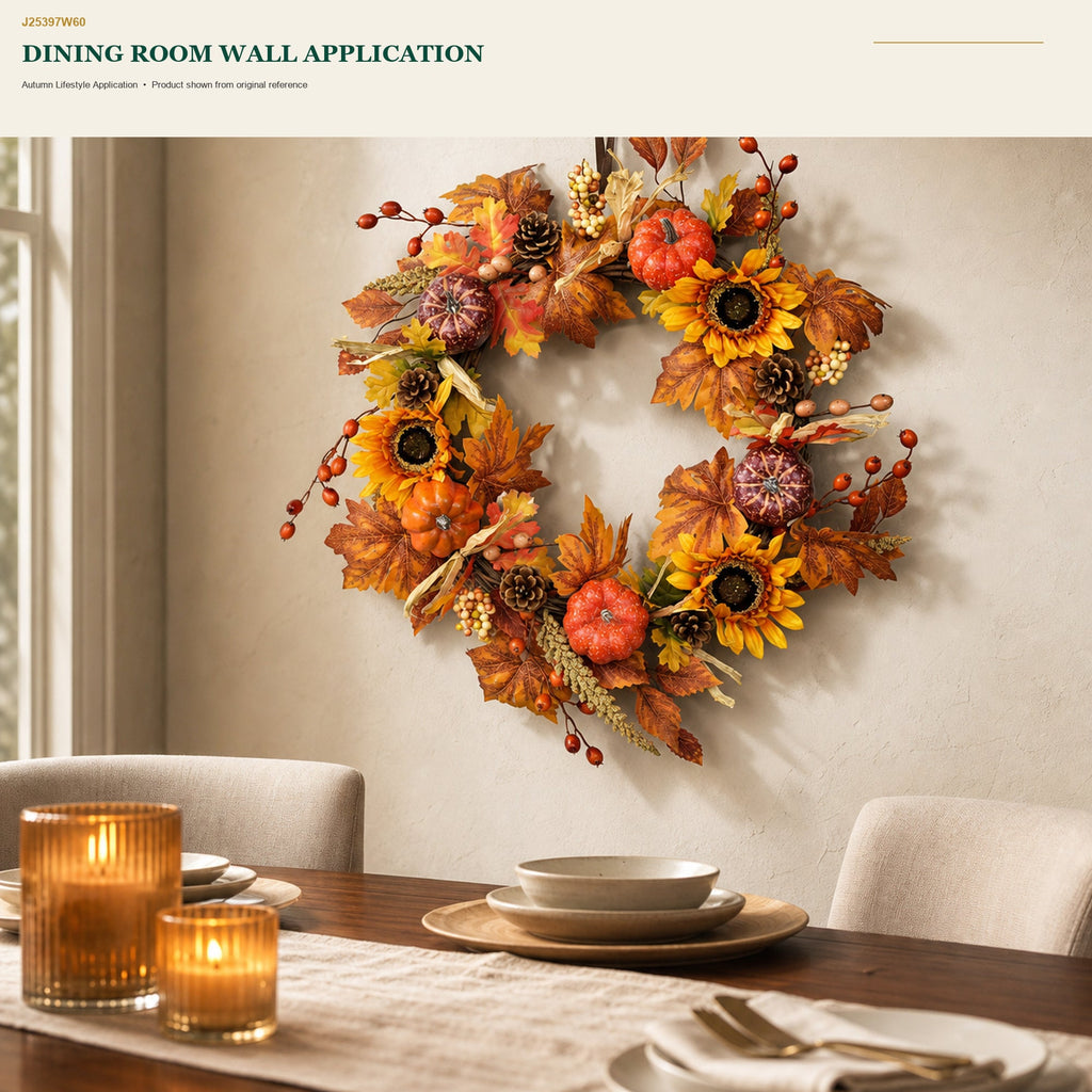 J25397W60 image 6 - Autumn Harvest Wreath