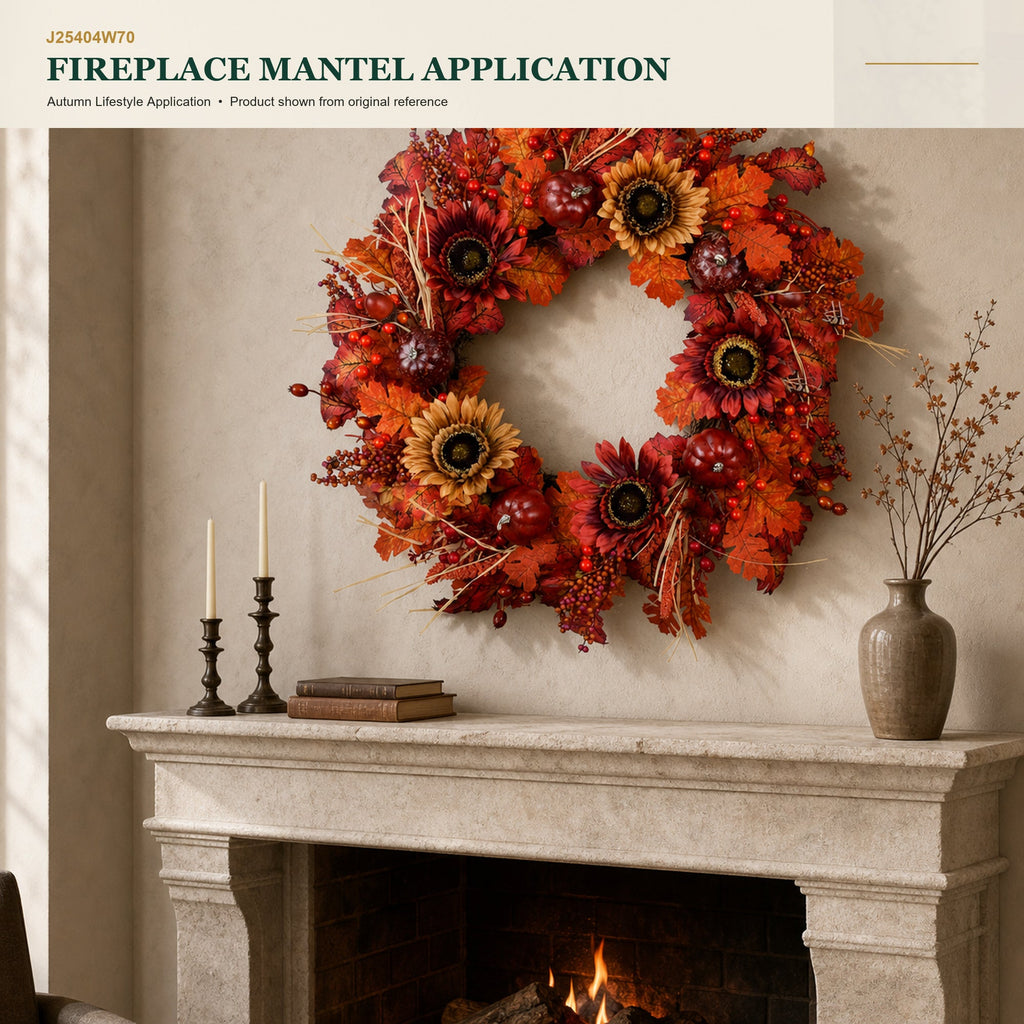 J25404W70 image 6 - Autumn Harvest Wreath