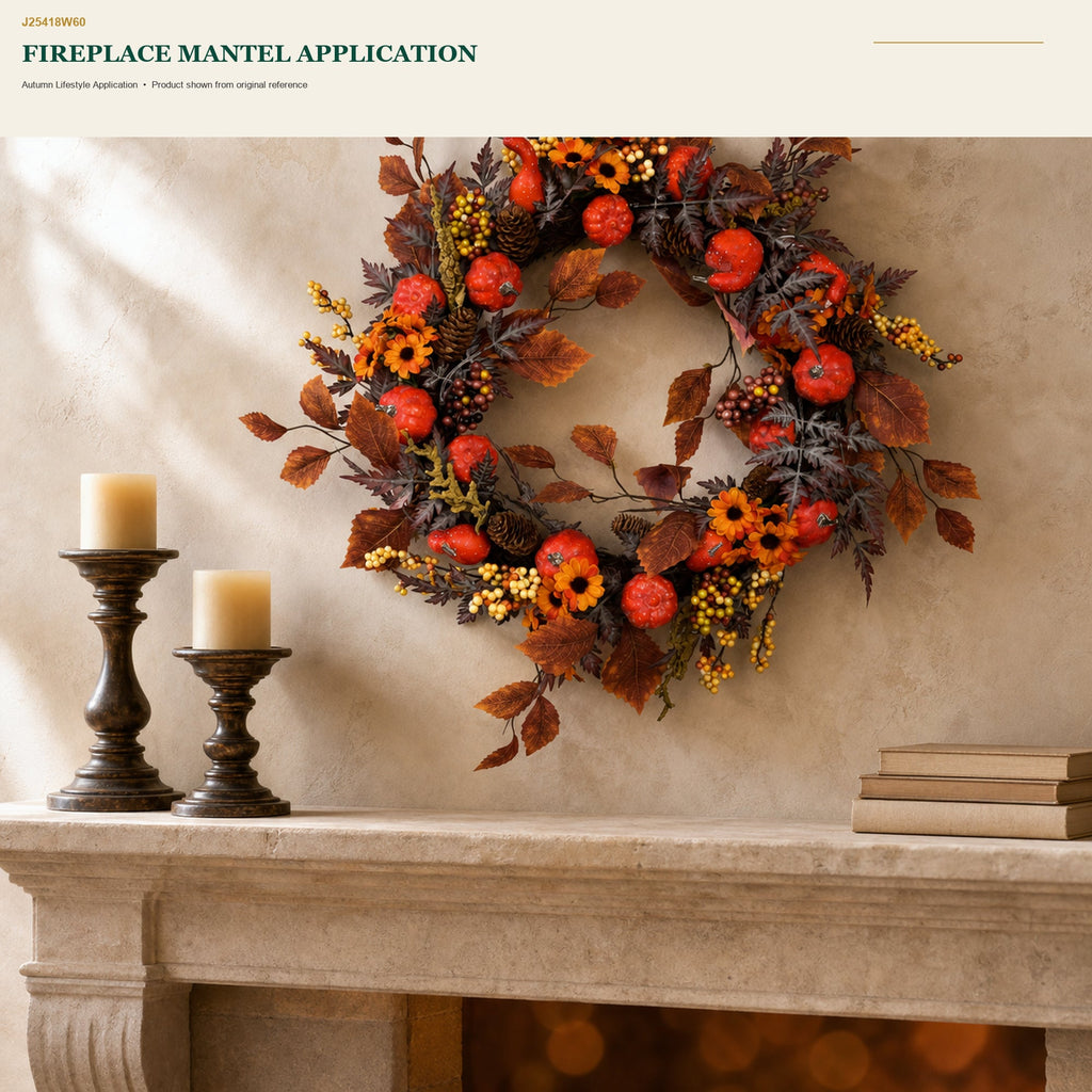 J25418W60 image 6 - Autumn Harvest Wreath
