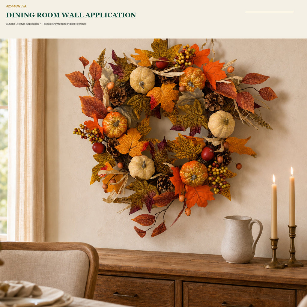 J25446W55A image 6 - Autumn Harvest Wreath