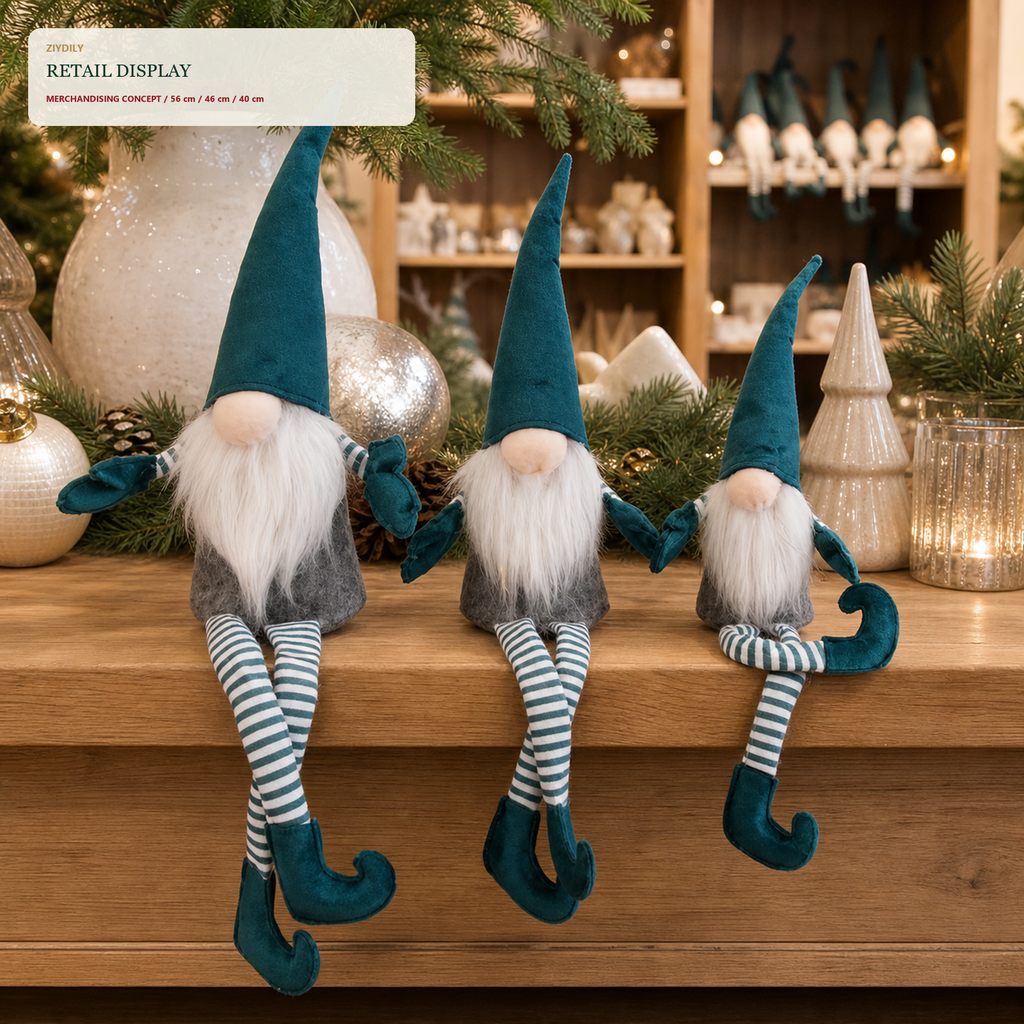 J24296B Christmas gnome retail display application