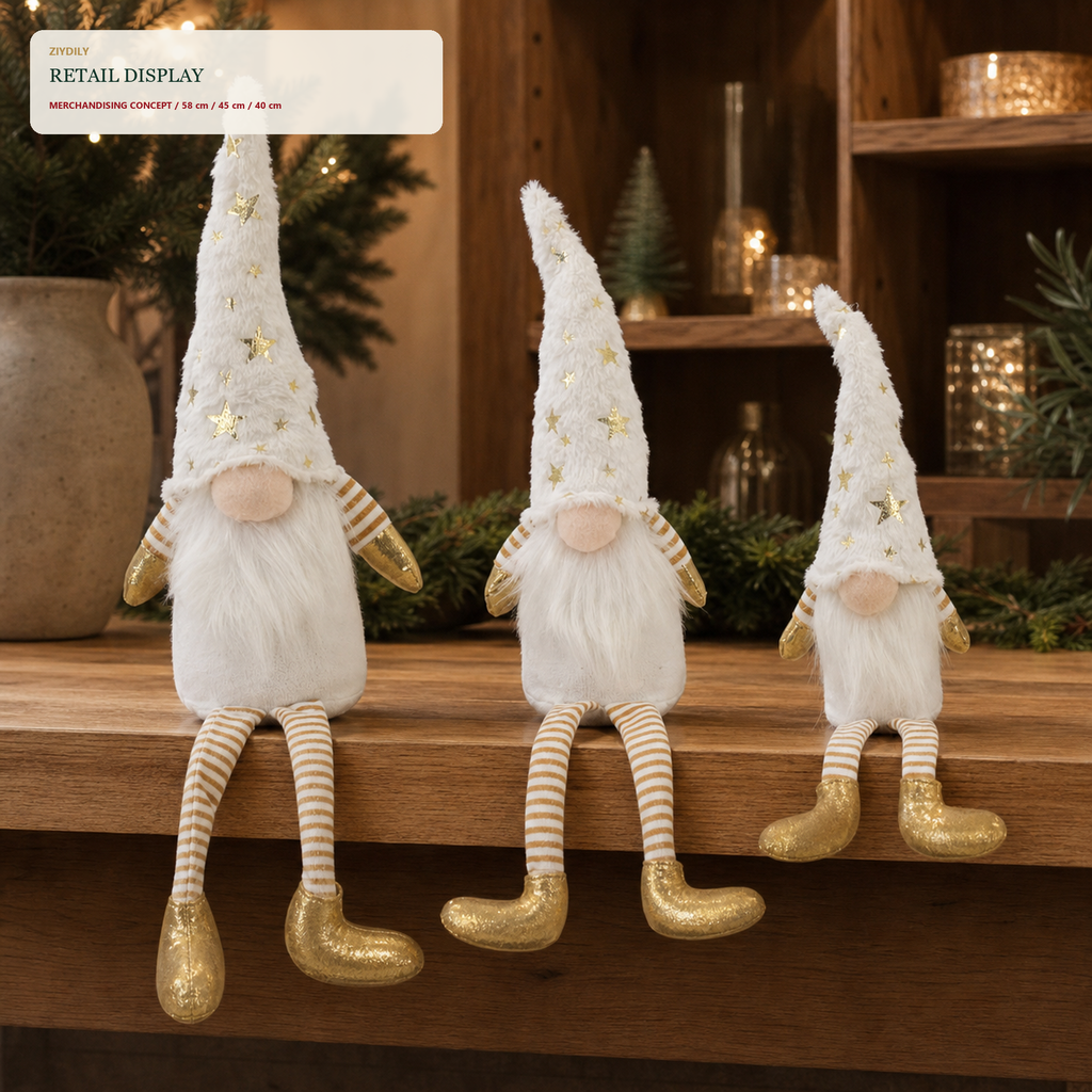 J24303B2 Christmas gnome retail display application