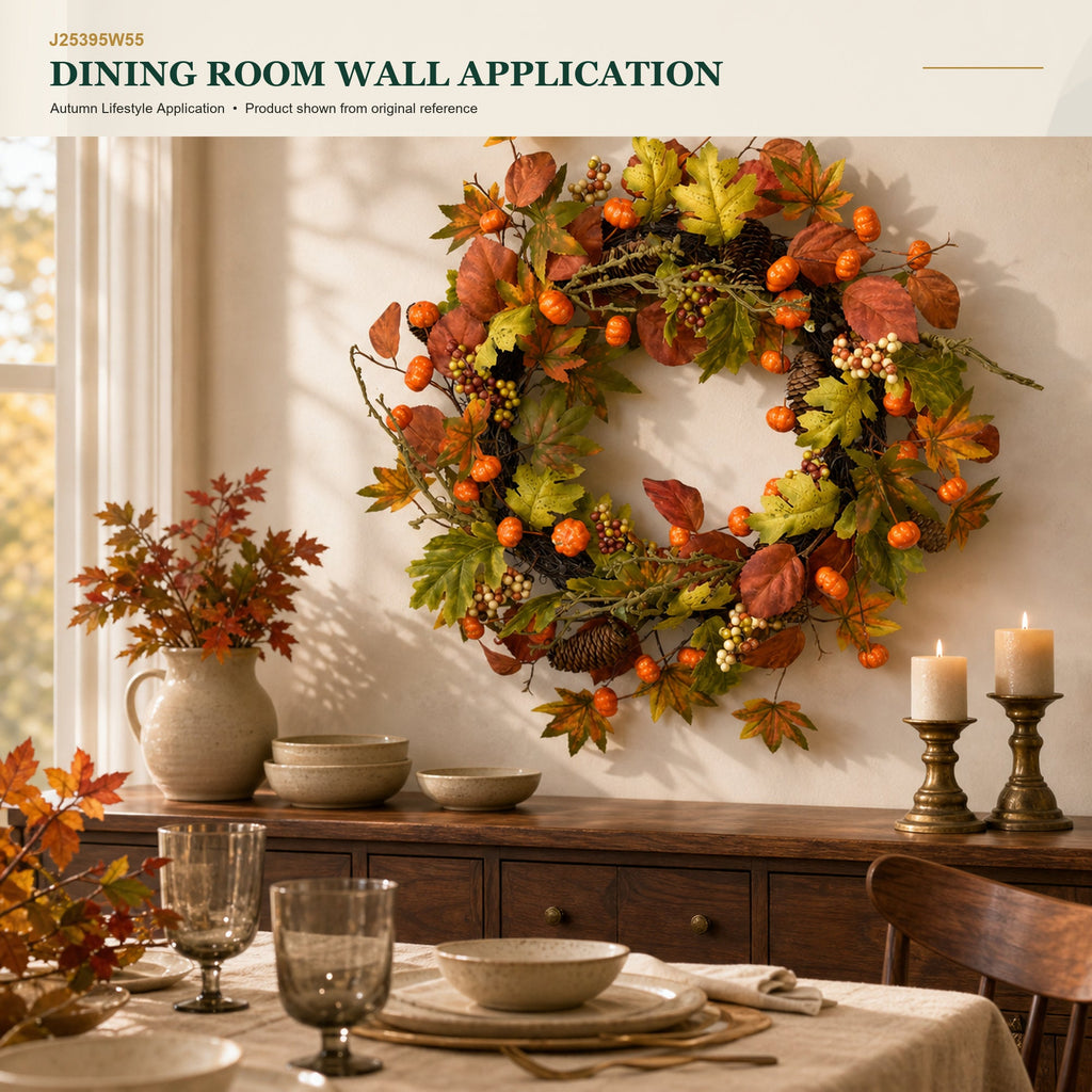 J25395W55 image 7 - Autumn Harvest Wreath