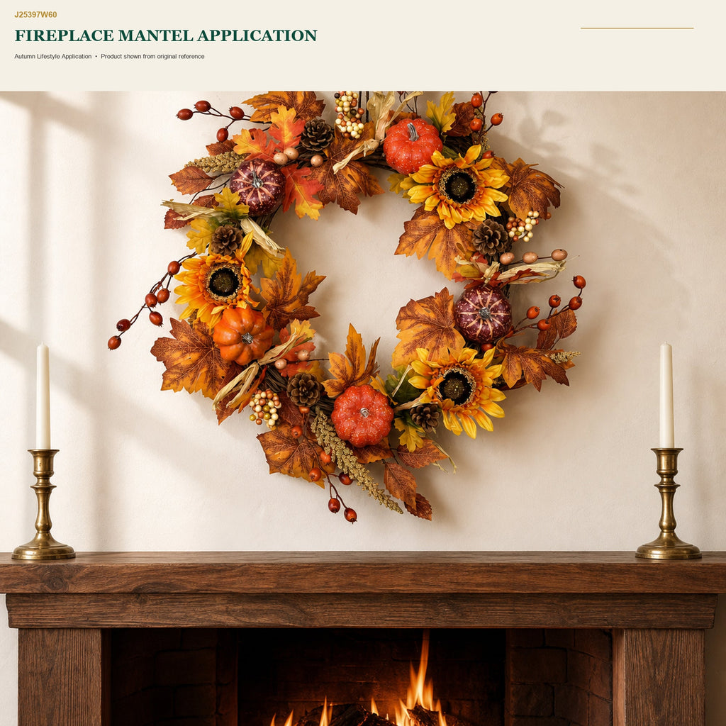 J25397W60 image 7 - Autumn Harvest Wreath