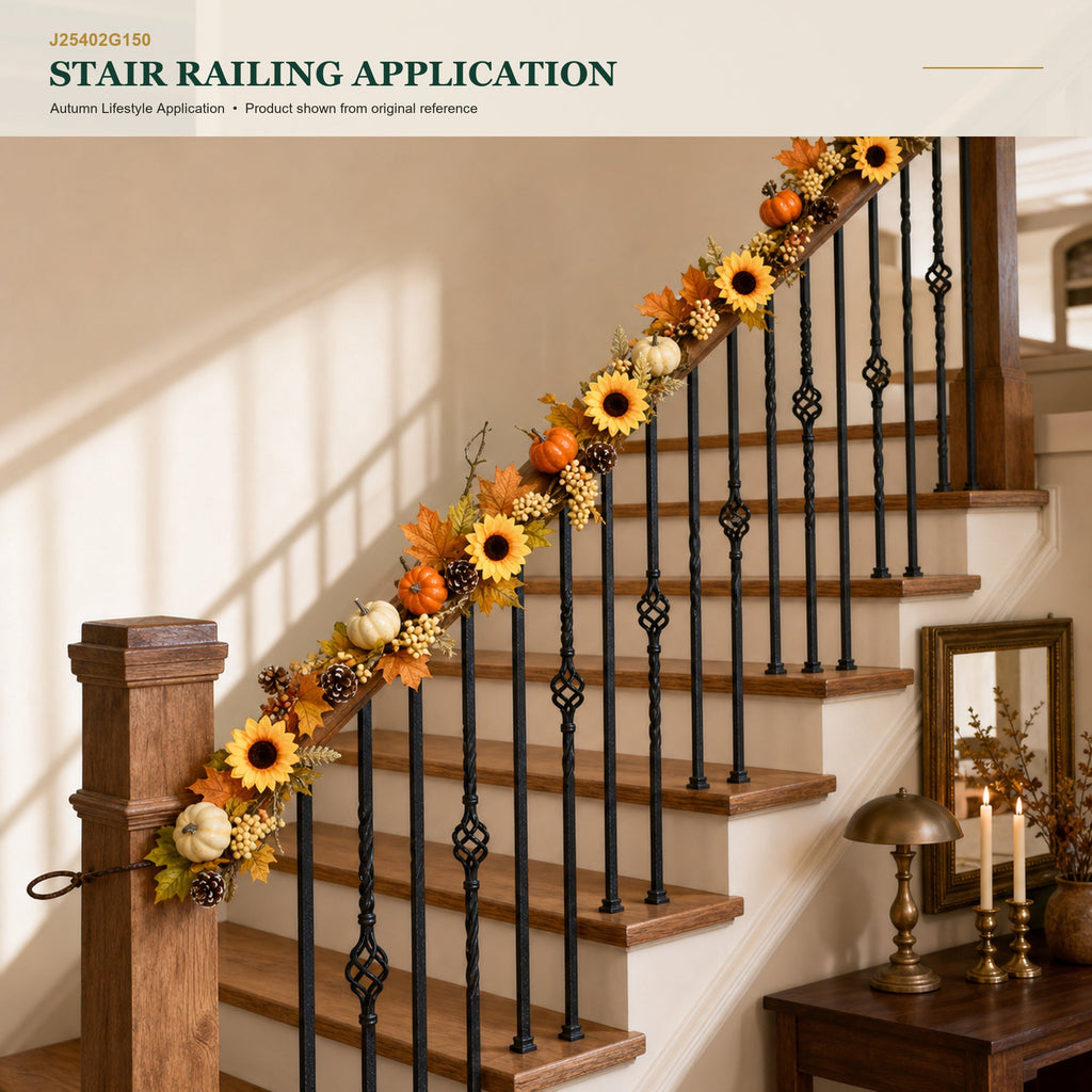 J25402G150 image 7 - Autumn Harvest Garland