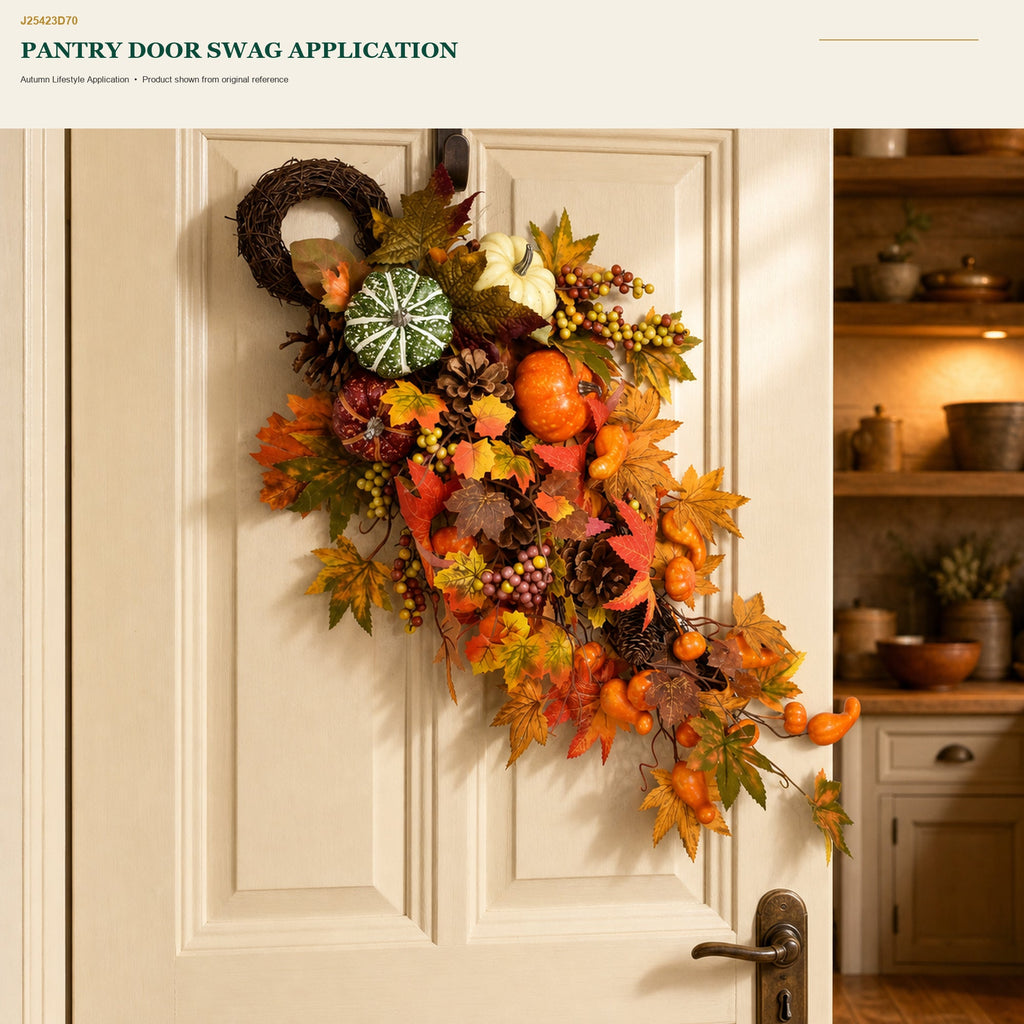 J25423D70 image 7 - Autumn Harvest Door Swag