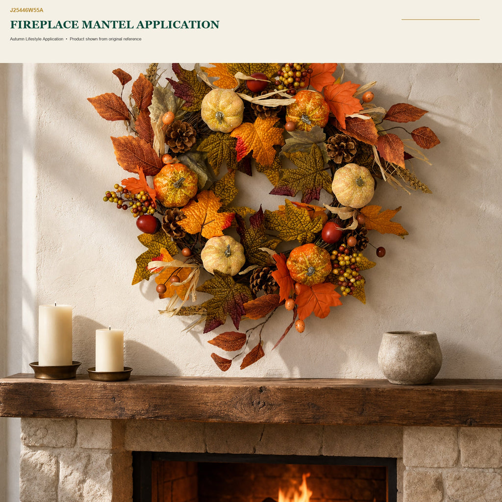 J25446W55A image 7 - Autumn Harvest Wreath