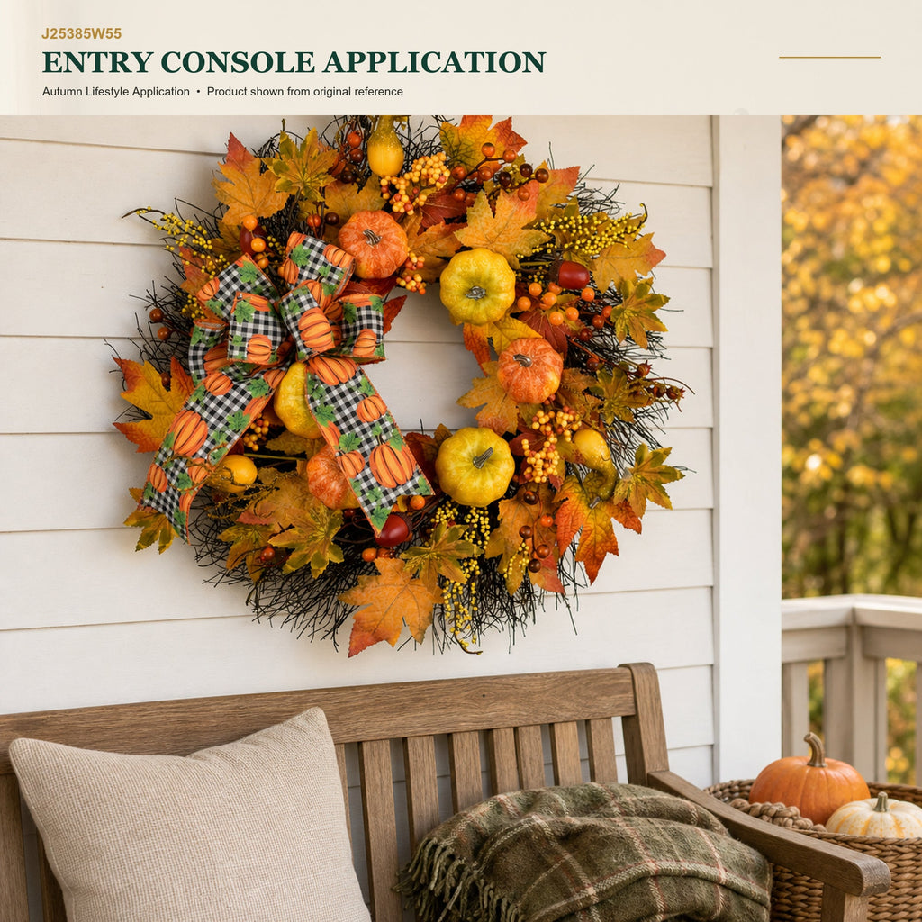 J25385W55 image 8 - Autumn Harvest Wreath