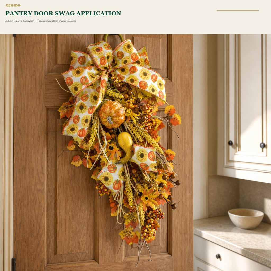 J25391D60 image 8 - Autumn Harvest Door Swag