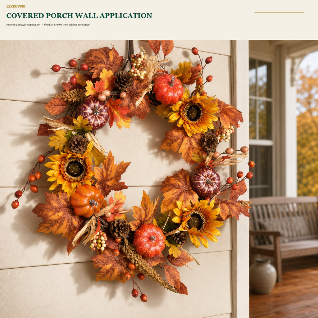J25397W60 image 8 - Autumn Harvest Wreath