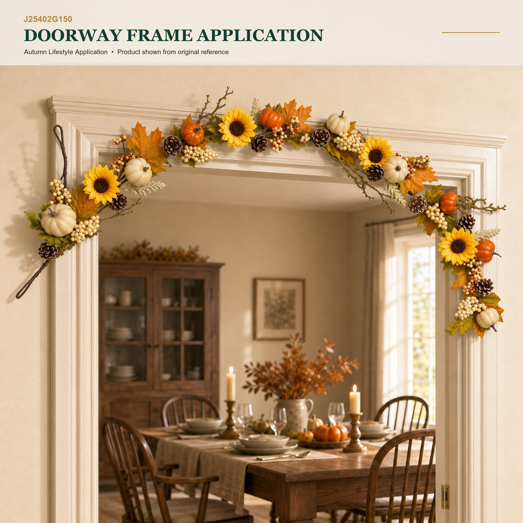 J25402G150 image 8 - Autumn Harvest Garland