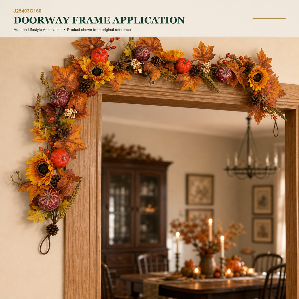 J25403G160 image 8 - Autumn Harvest Garland