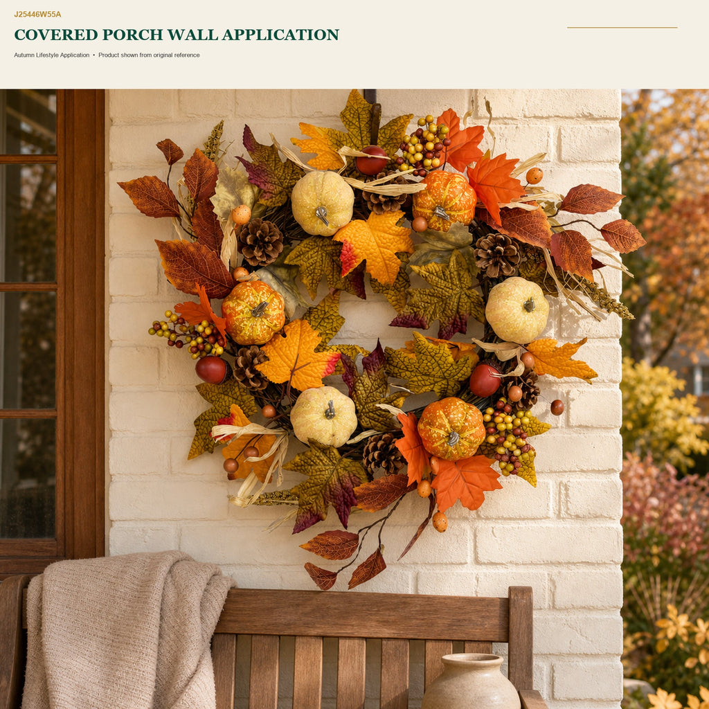 J25446W55A image 8 - Autumn Harvest Wreath