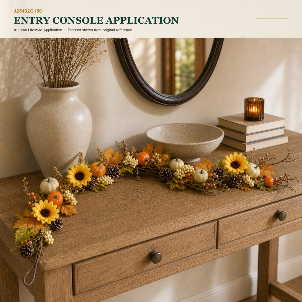 J25402G150 image 9 - Autumn Harvest Garland