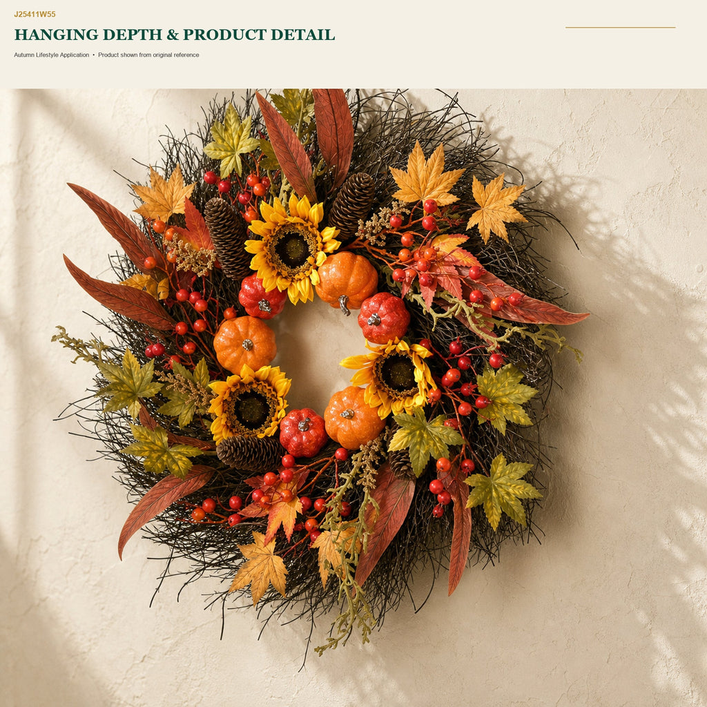 J25411W55 image 9 - Autumn Harvest Wreath