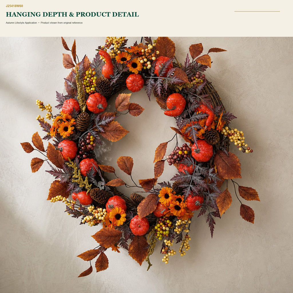J25418W60 image 9 - Autumn Harvest Wreath
