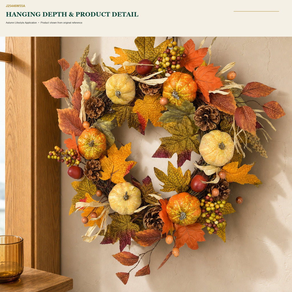 J25446W55A image 9 - Autumn Harvest Wreath
